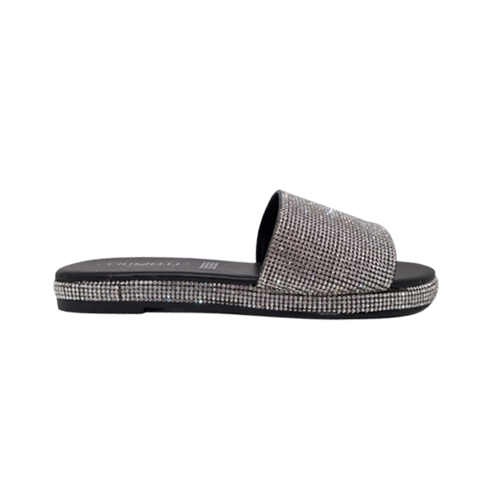 Sandalia Para Dama Crivelli 2646 Plata Negro Ab0701