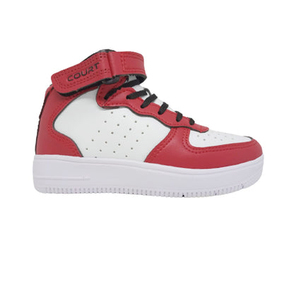 Tenis Deportivo Para Niño Court A2993SN  Blanco Rojo Ab0701