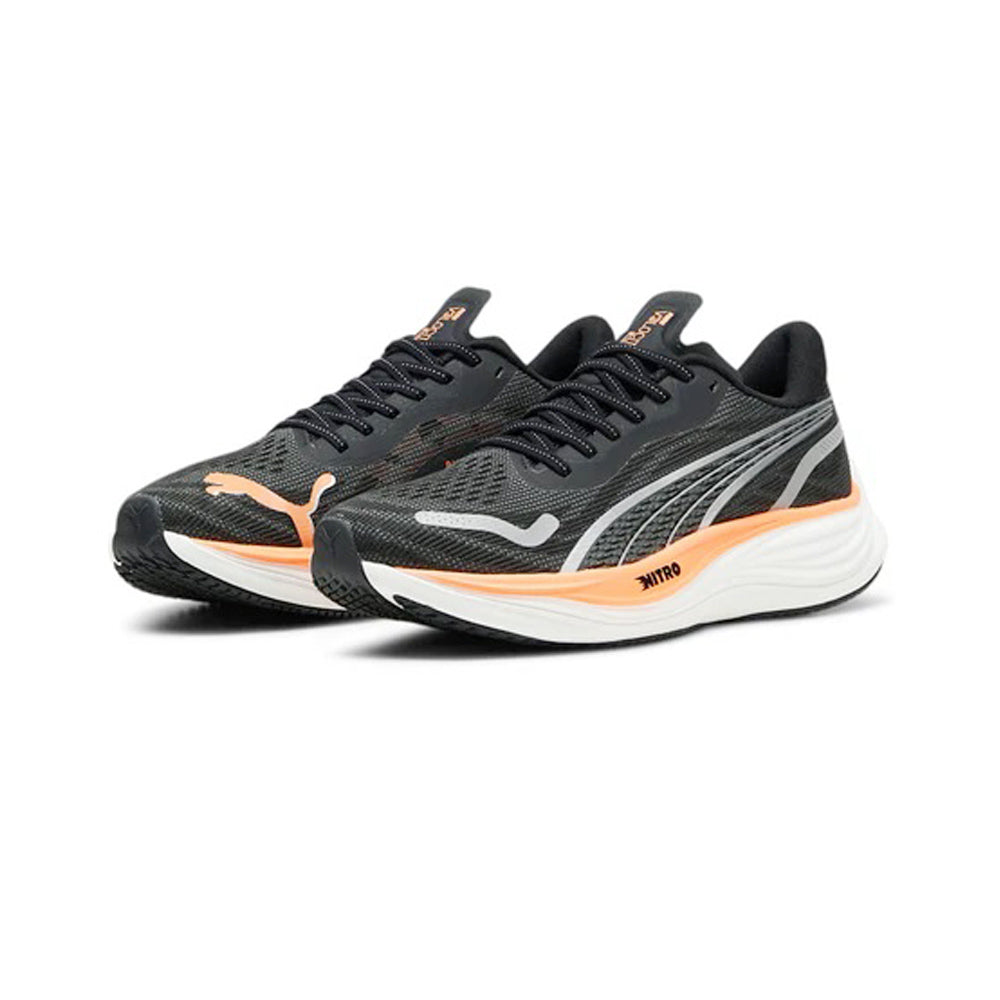 Tenis deportivo Para Caballero Puma Velocity Nitro3 Negro plata Naranja Ab0701