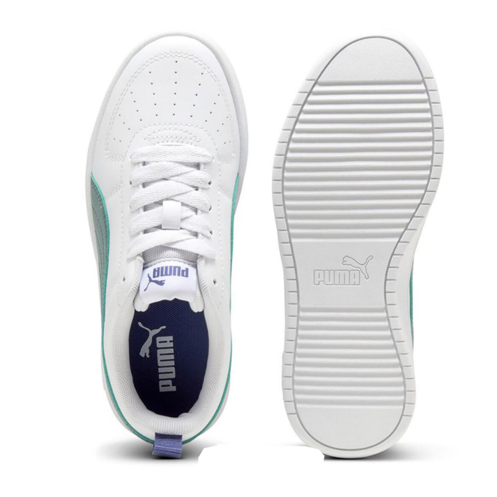 Tenis Casual Para Dama Puma Rickie Jr Blanco Verde  Ab0701