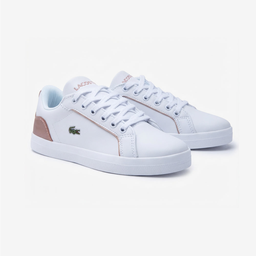Tenis Casual Para Dama Lacoste Leron Blanco Rosa Ab0701