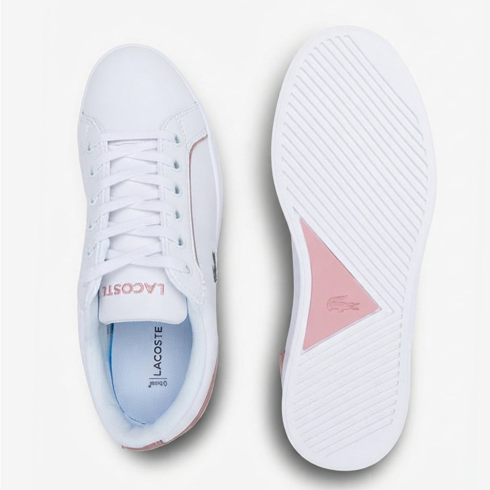 Tenis Casual Para Dama Lacoste Leron Blanco Rosa Ab0701