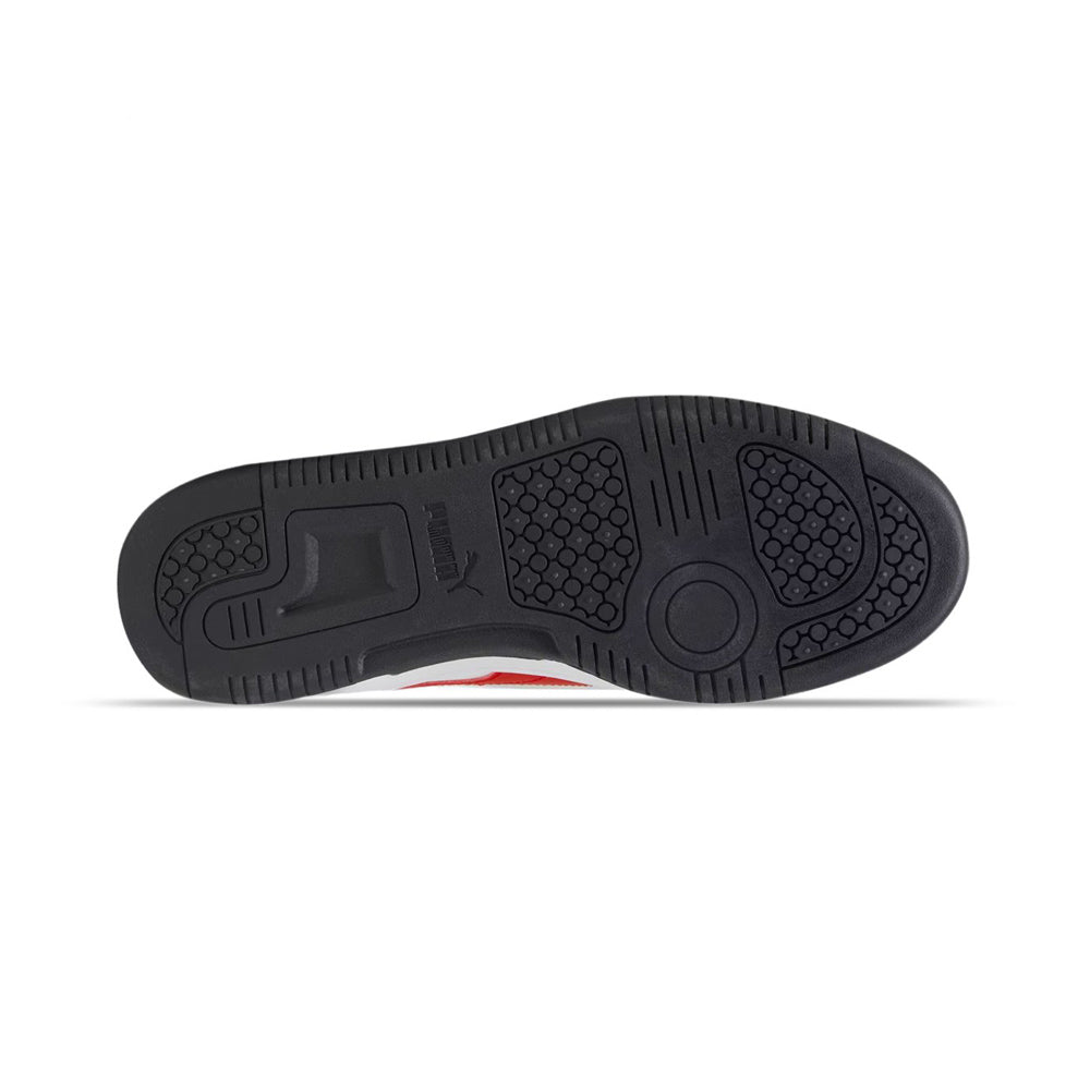 Tenis Casual Para Dama Puma Rebound V6 Low Jr Blanco Rojo Negro Ab0701