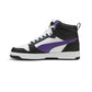 Tenis Casual De Bota Para Dama Puma Rebound V6 Blanco Negro Morado Ab0701