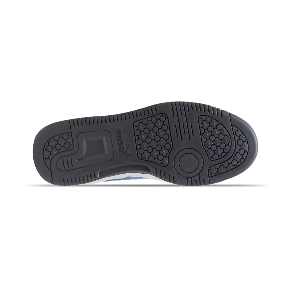 Tenis Casual Para Dama Puma Rebound V6 Low Jr Blanco Azul Gris Ab0701