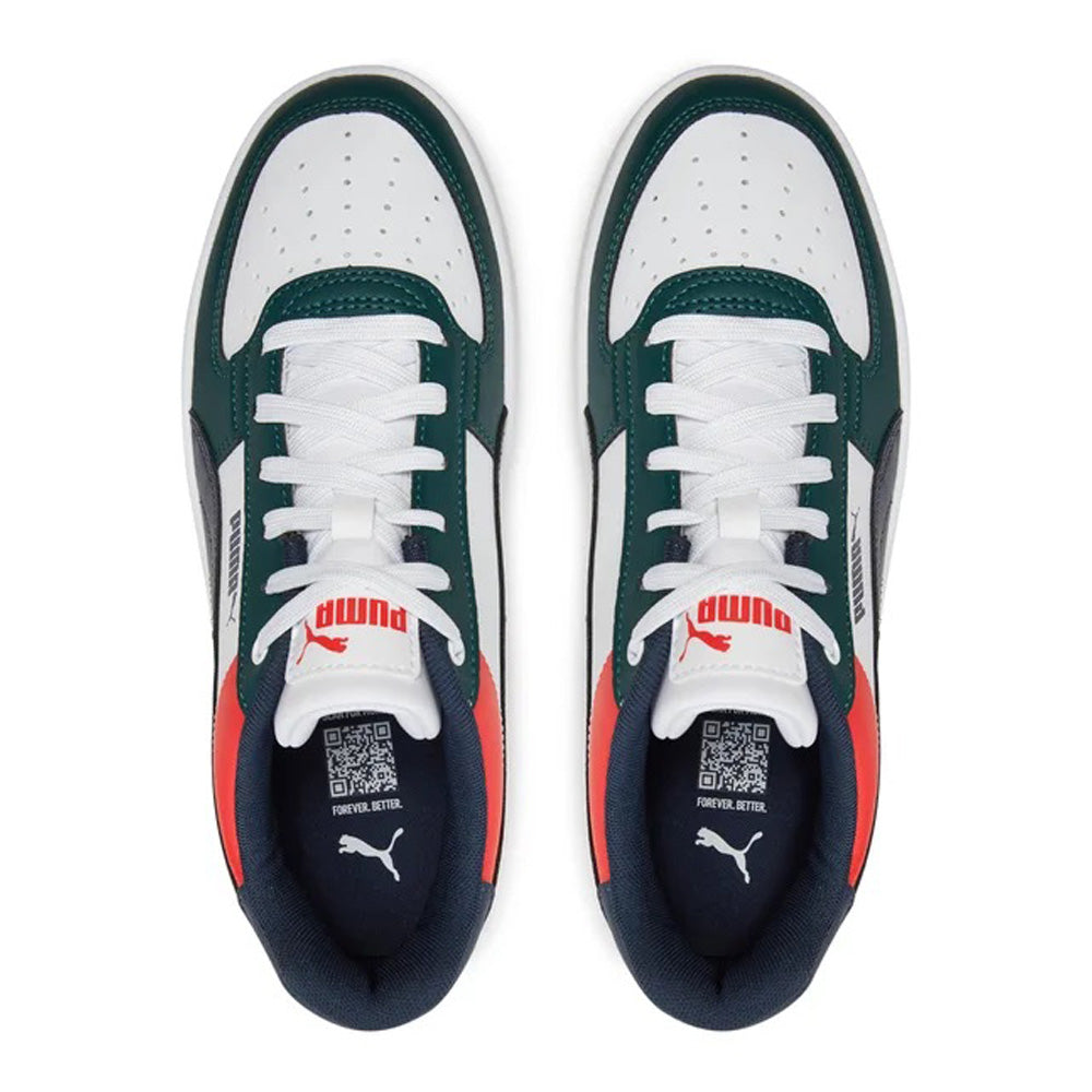 Tenis Casual Para Dama Puma Caven 2.0 Block Jr Verde Marino Blanco Ab0701