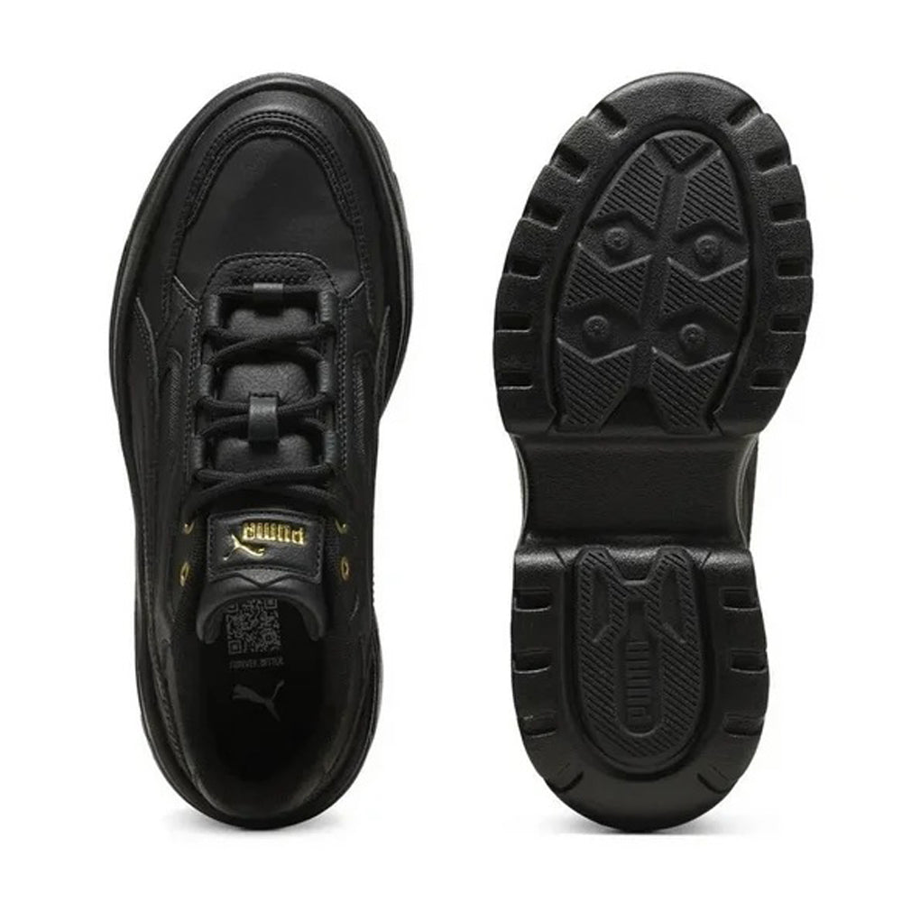 Tenis De Plataforma Para Dama Puma Karmen X TRA Negro Dorado Ab0701