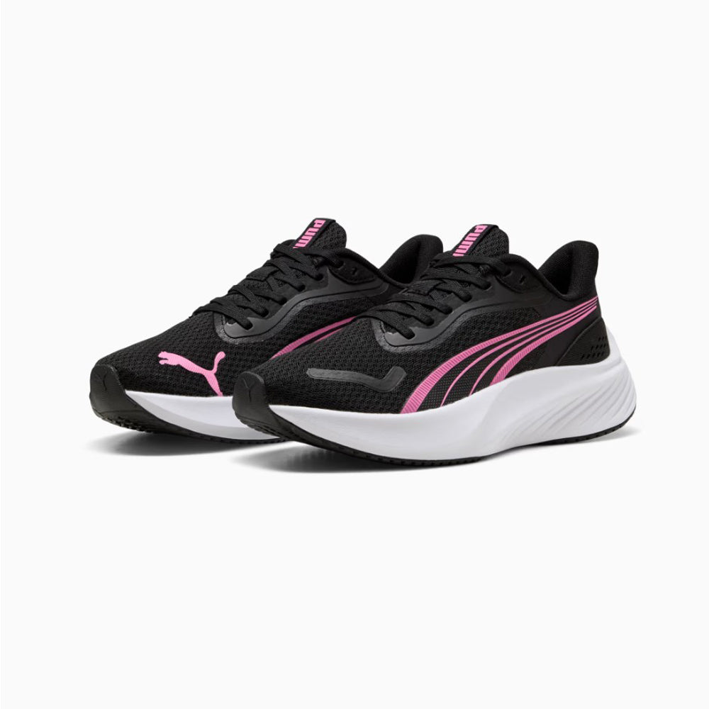 Tenis Deportivo Para Dama Puma Pounce Lite Jr Negro Rosa Blanco Ab0701