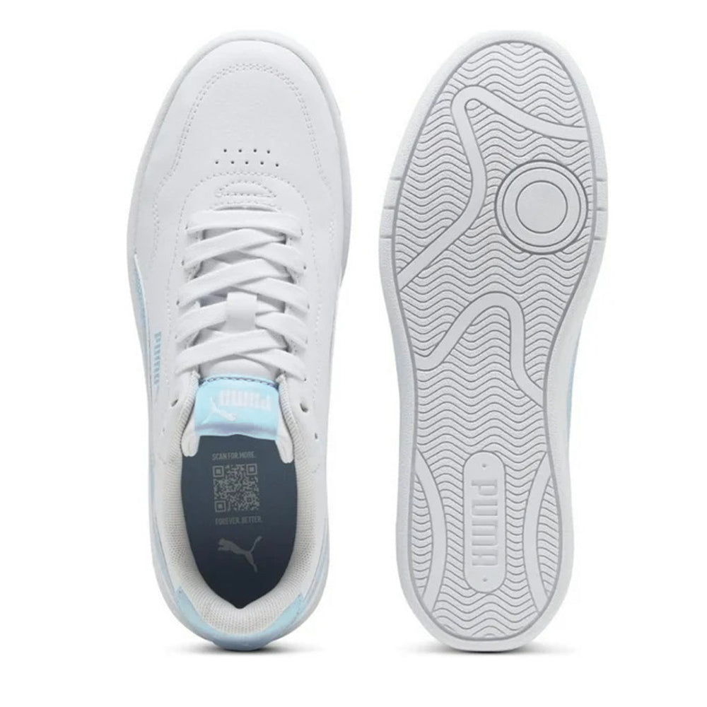 Tenis Casual Para Dama Puma Court Lally Jr Blanco Azul Claro Ab0701