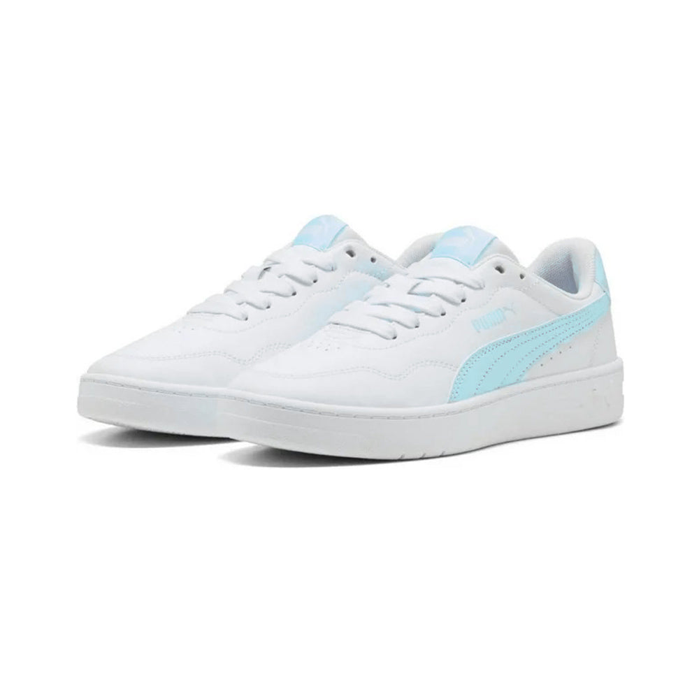 Tenis Casual Para Dama Puma Court Lally Jr Blanco Azul Claro Ab0701