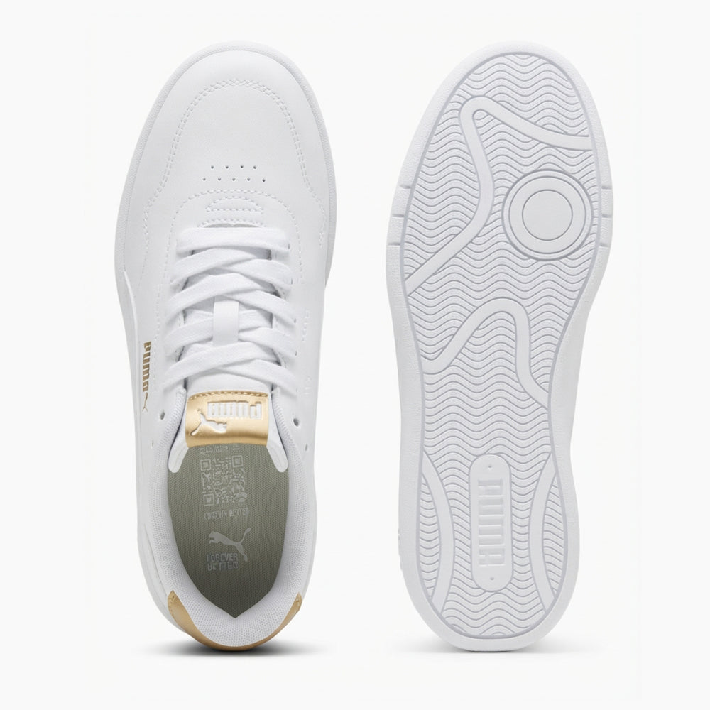 Tenis Casual Para Dama Puma Court Lally Metallic Blanco Oro Ab0701