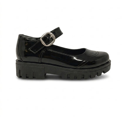 Calzado Escolar Para Niña Fredels 5001 Negro Charol Ab0701