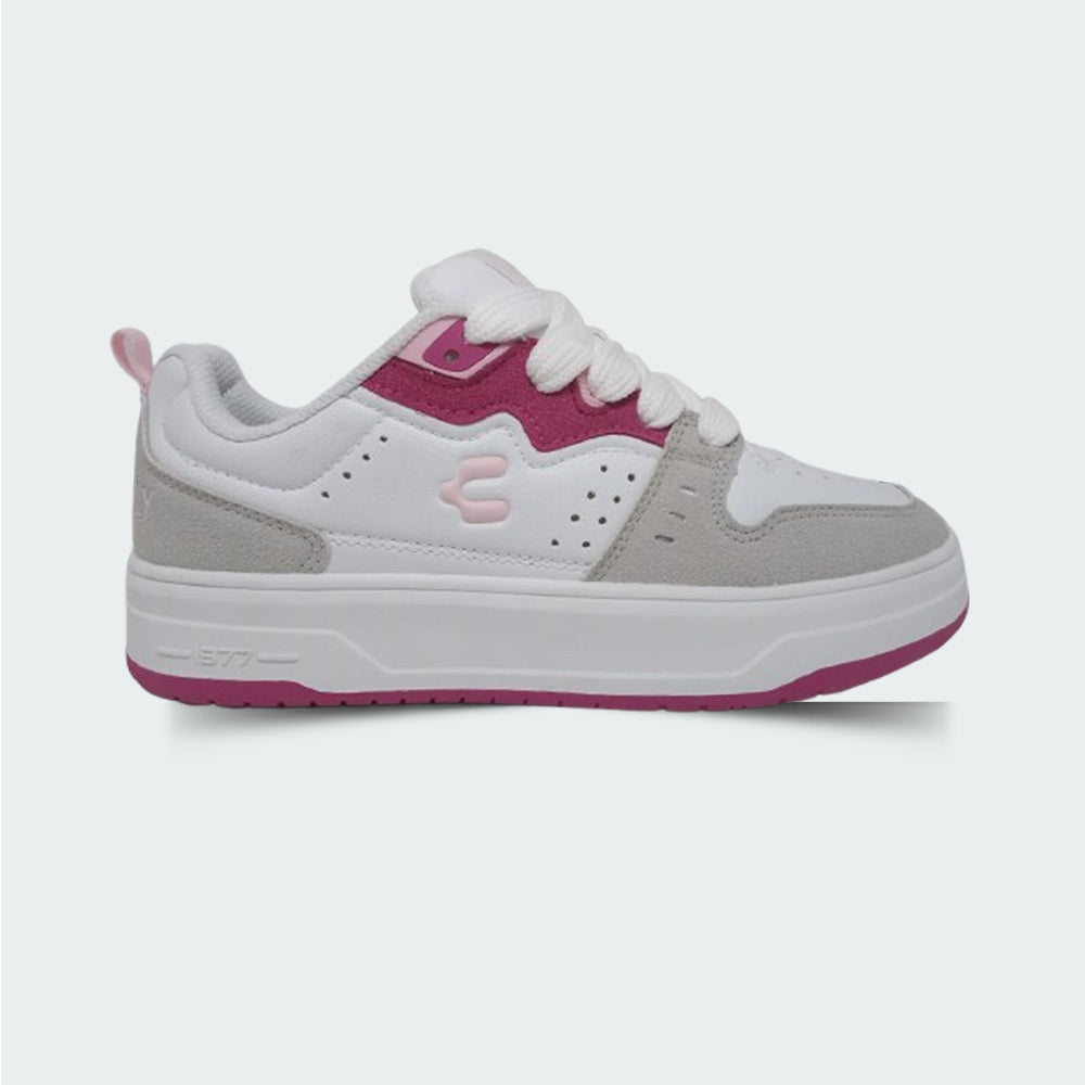 Tenis Casual Para Dama Charly 50597 Blanco Rosa Ab0701