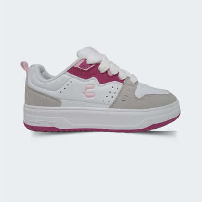 Tenis Casual Para Dama Charly 50597 Blanco Rosa Ab0701