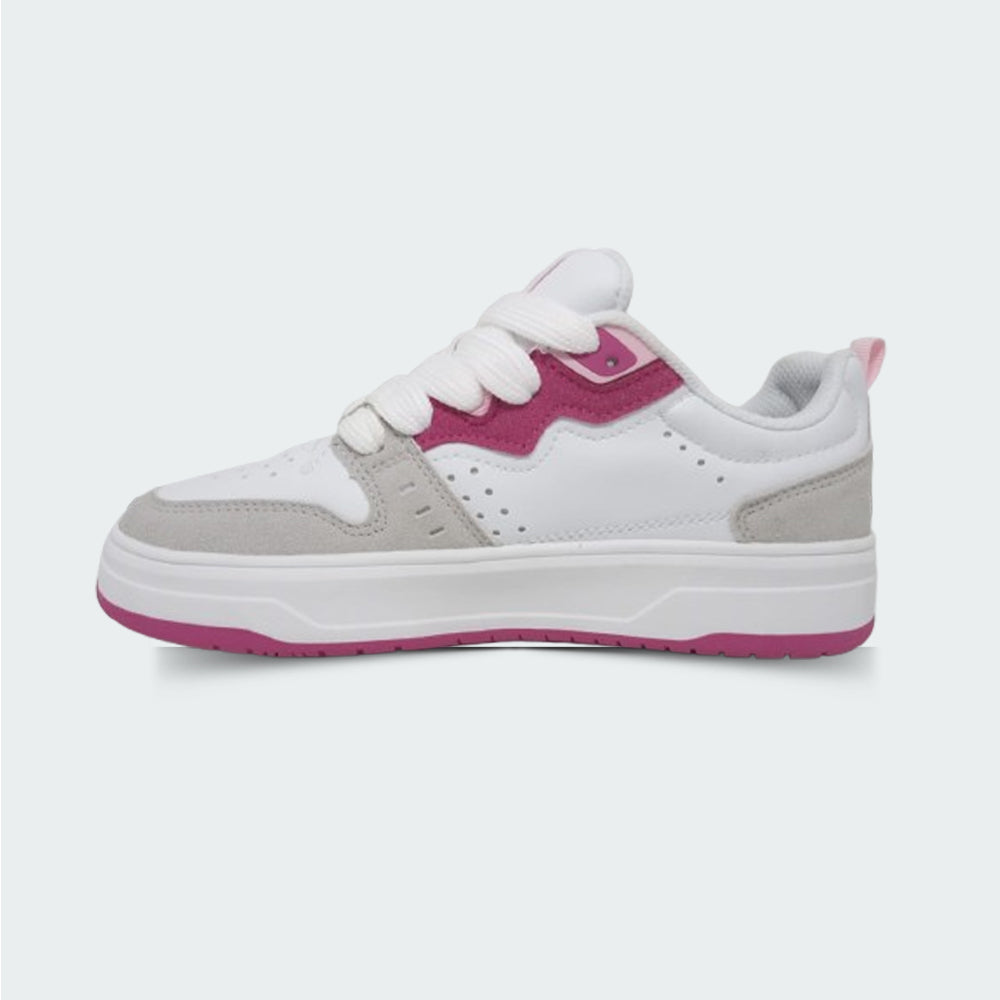 Tenis Casual Para Dama Charly 50597 Blanco Rosa Ab0701