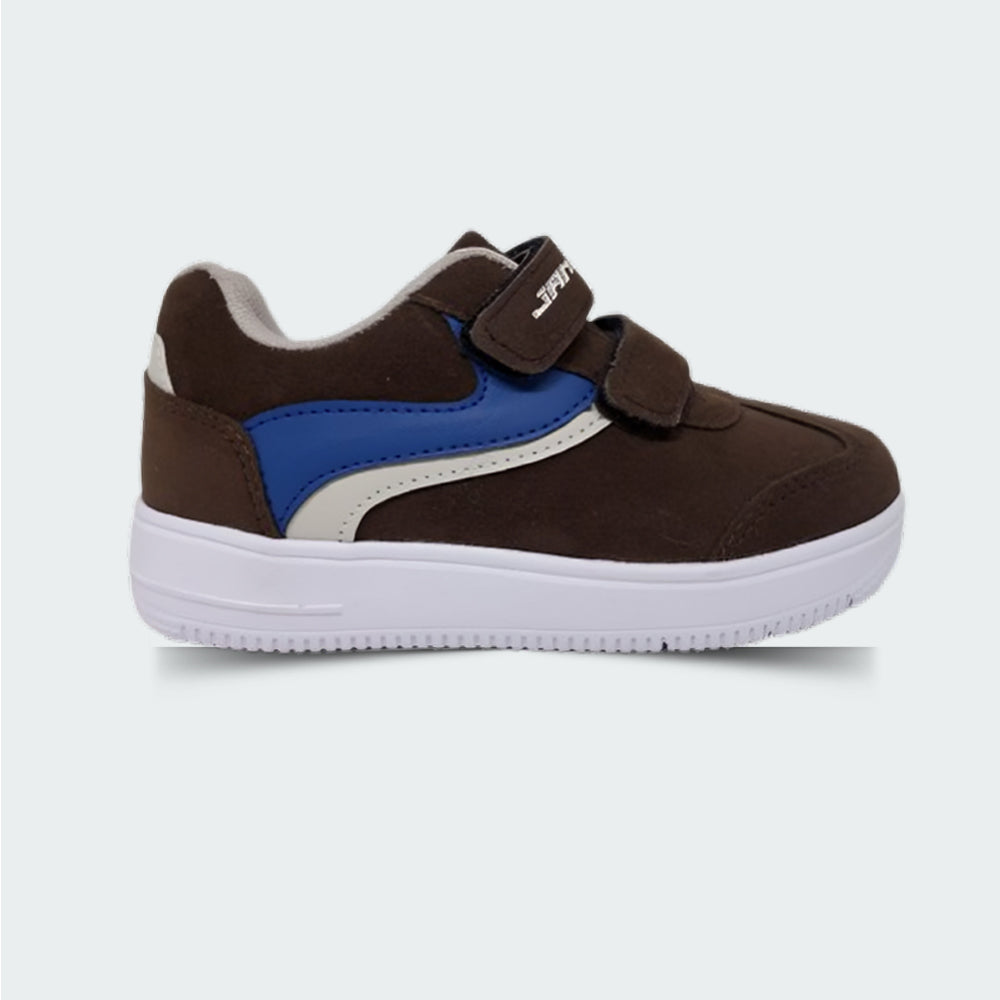 Tenis Casual Para Niño Janlo 6092 Chocolate Azul Ab0701