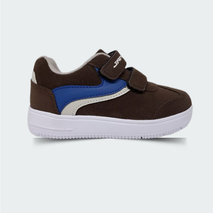 Tenis Casual Para Niño Janlo 6092 Chocolate Azul Ab0701