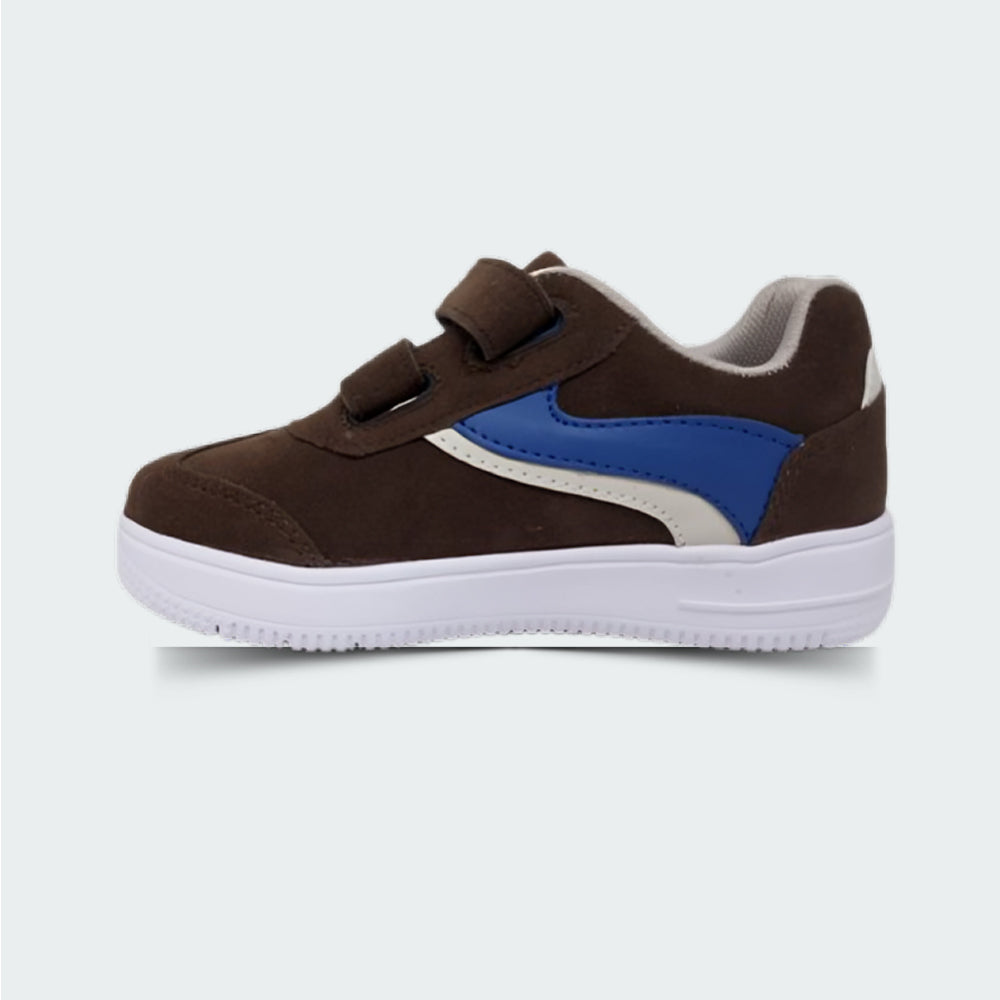 Tenis Casual Para Niño Janlo 6092 Chocolate Azul Ab0701