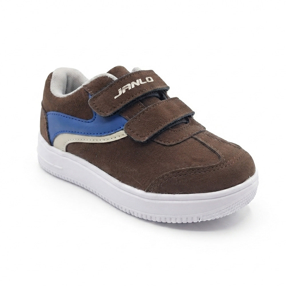 Tenis Casual Para Niño Janlo 6092 Chocolate Azul Ab0701