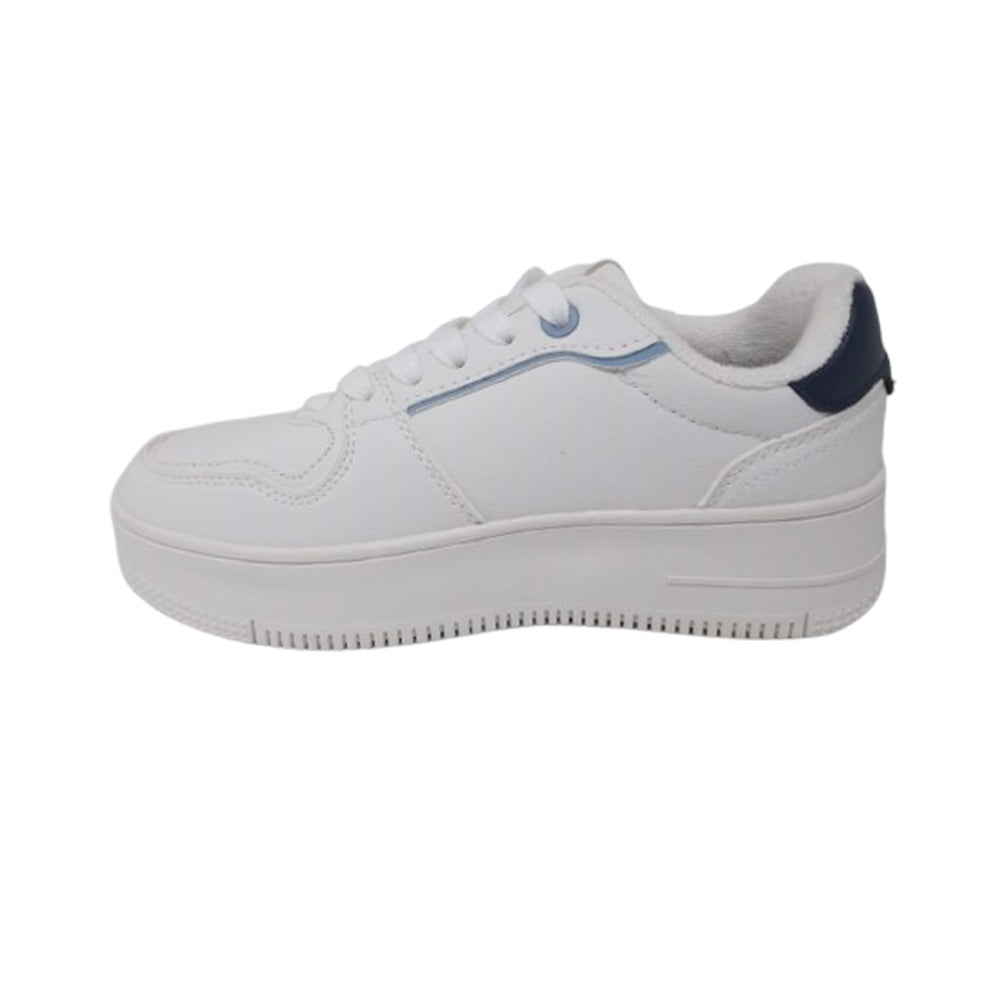 Tenis Casual Para Dama Capa De Ozono 610903 Blanco Azul Ab0701