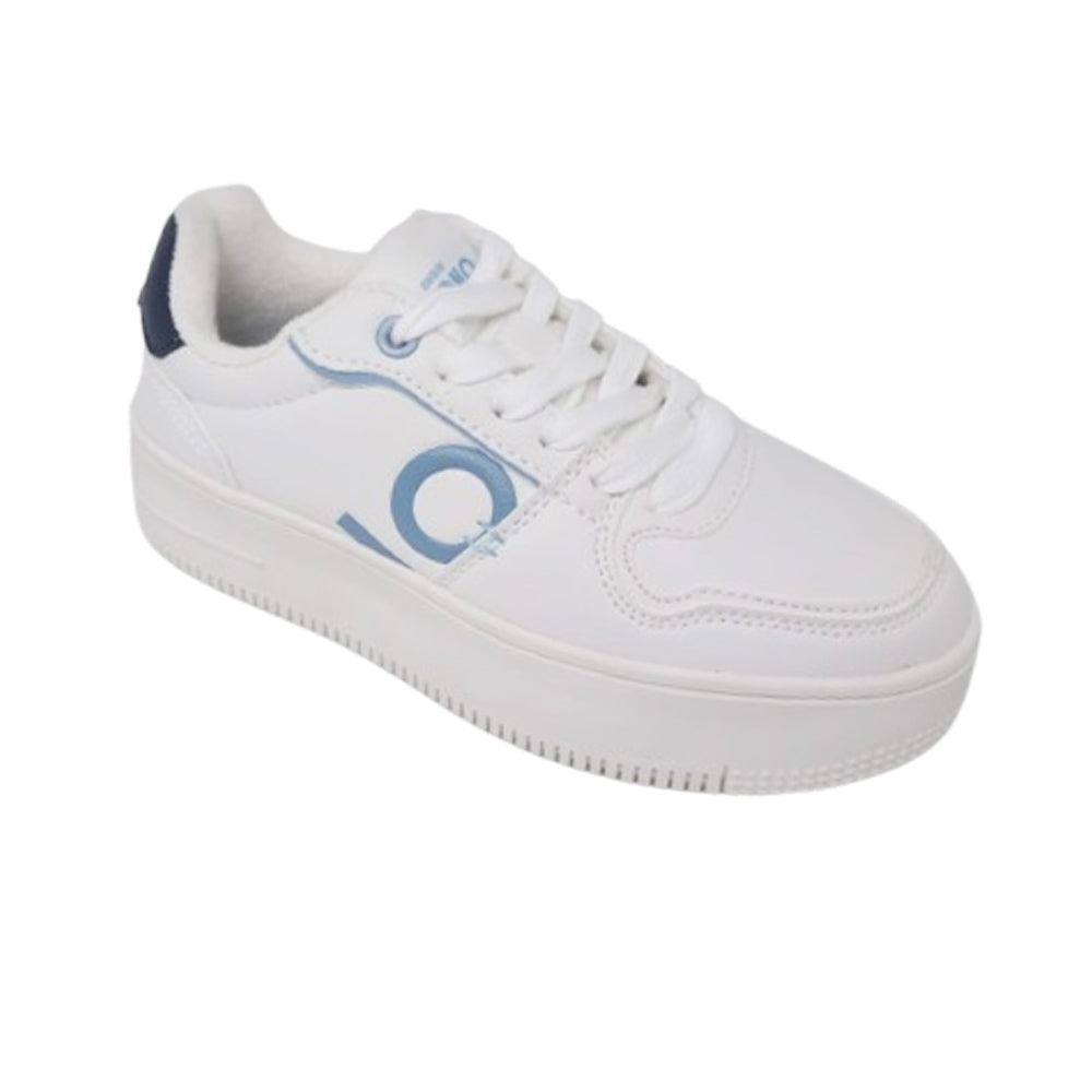 Tenis Casual Para Dama Capa De Ozono 610903 Blanco Azul Ab0701