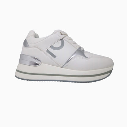 Tenis Casual Para Dama Capa De Ozono 616801 Blanco Plata Ab0701
