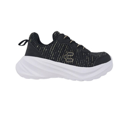 Tenis Deportivo Para Niño Charly 65197 Negro Blanco Coral Ab0701