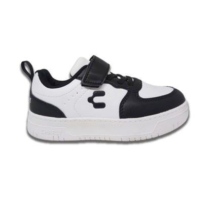 Tenis Casual Para Niño Charly 65383 Blanco Negro Ab0701