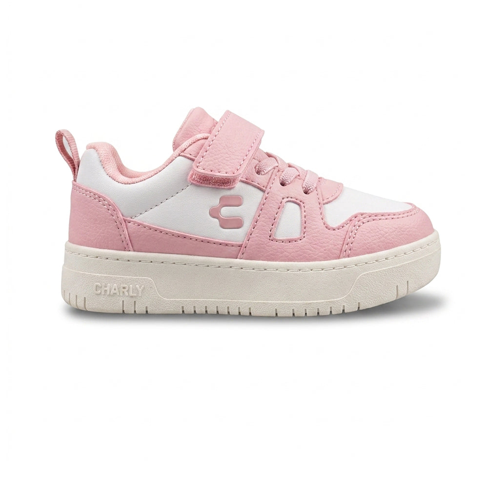 Tenis Casual Para Niña Charly 65614 Rosa Blanco Ab0701