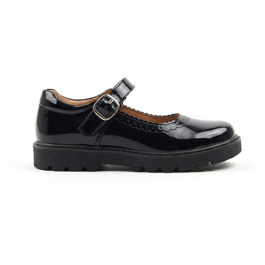 Calzado Escolar Para Niña Yonder 6600 Negro Charol Ab0701