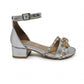 Sandalia Para Niña Karlita 671 Plata Ab0701
