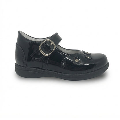 Zapato Para Niña Hurisa 671 Negro Charol Ab0701