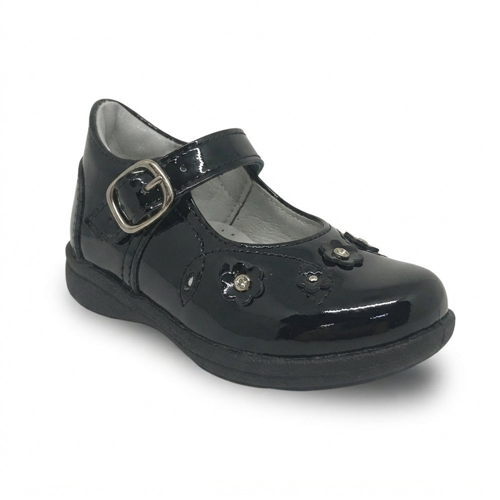 Zapato Para Niña Hurisa 671 Negro Charol Ab0701