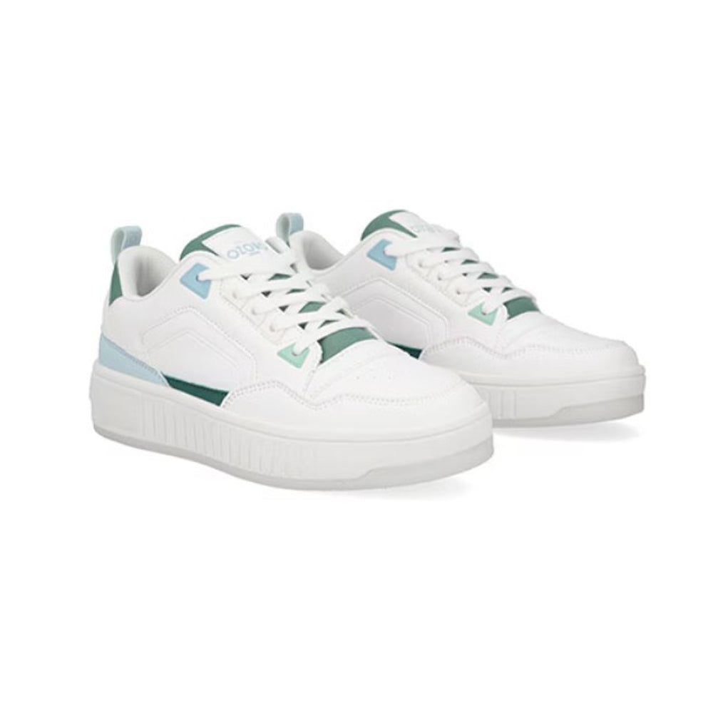 Tenis Casual Para Dama Capa De Ozono 671701 Blanco Verde