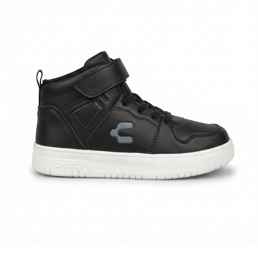 Tenis De Bota Para Niño Charly 79433 Negro Gris Ab0701