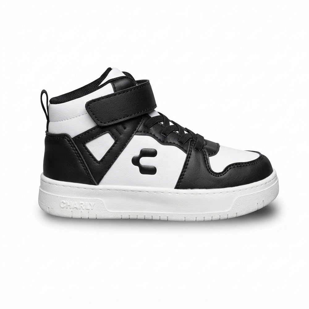 Tenis De Bota Para Niño Charly 79433 Negro Blanco Ab0701