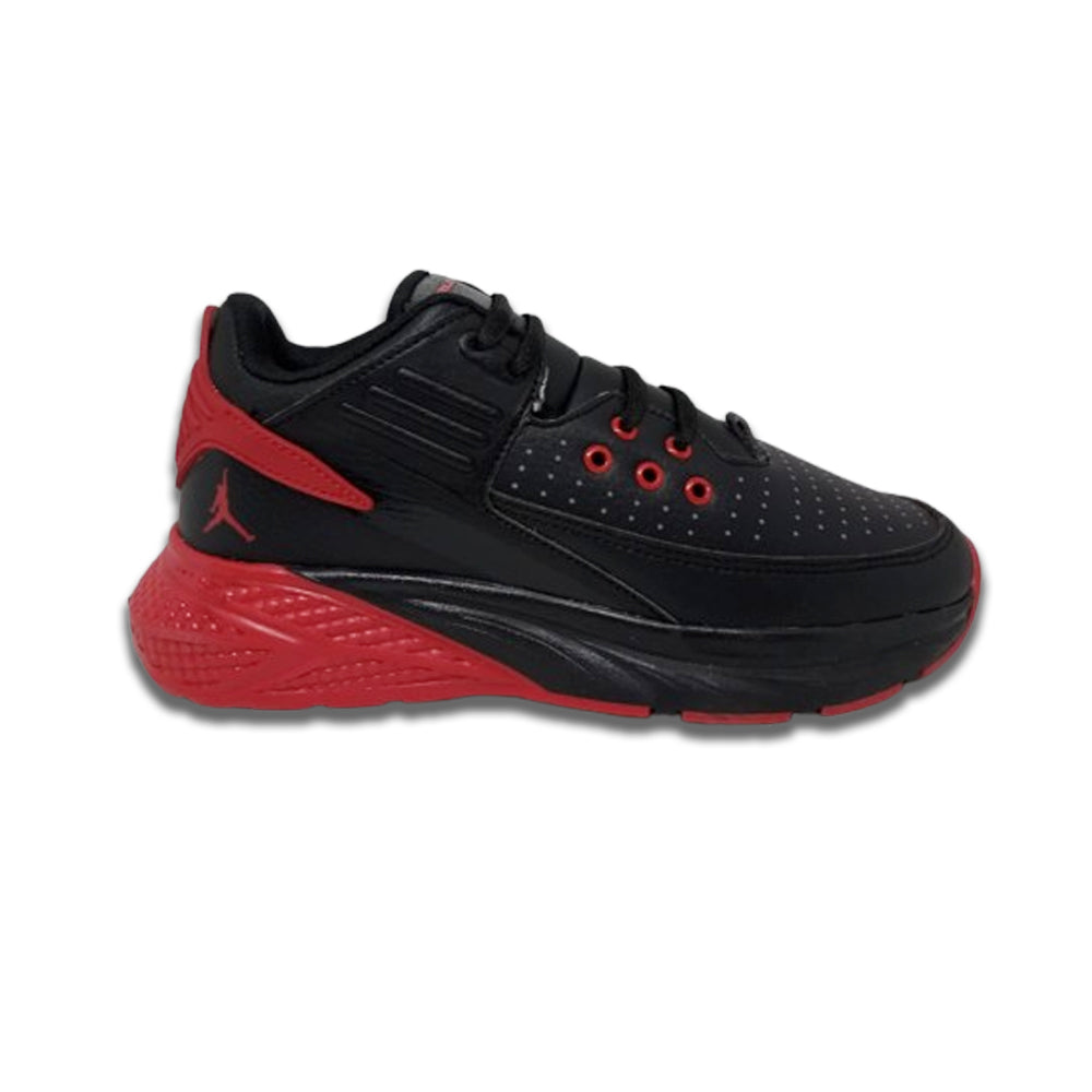 Tenis Deportivo Para Joven / Dama Janlo 8002 Negro Rojo Ab0701