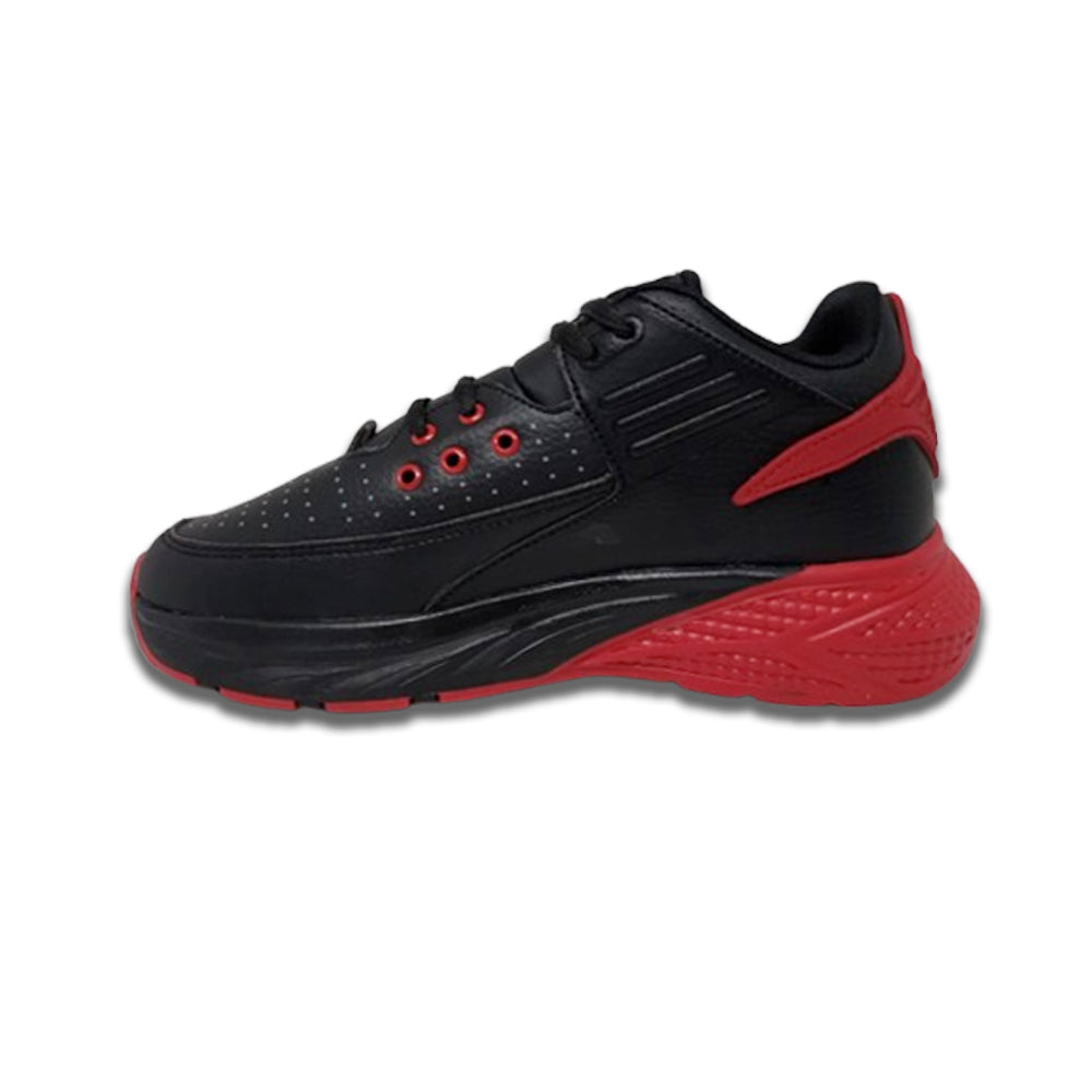 Tenis Deportivo Para Joven / Dama Janlo 8002 Negro Rojo Ab0701