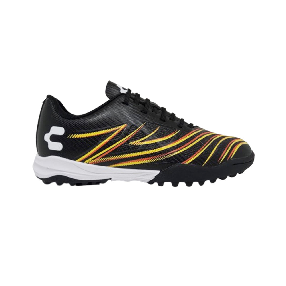 Tenis Deportivo Para Futbol Para Joven/Dama Charly 86946 Negro Naranja Amarillo Ab0701