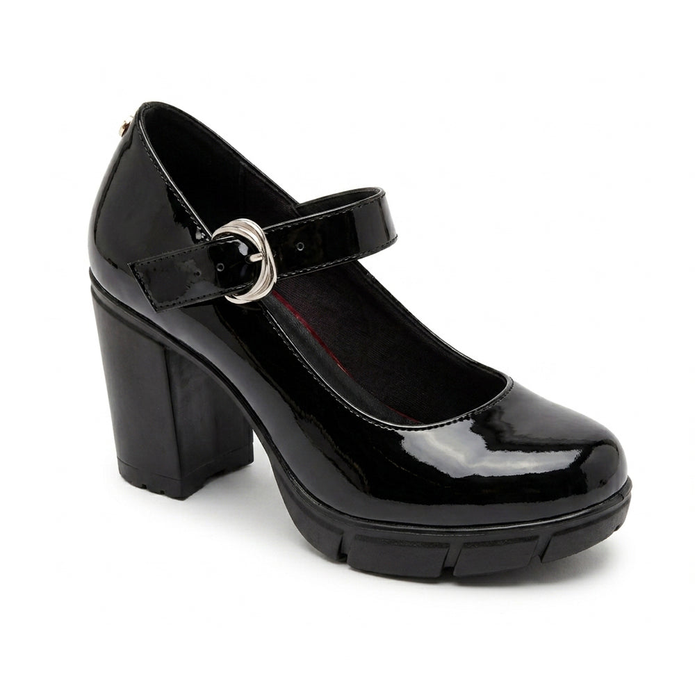 Zapatilla Dama Green Love 96091 Negro Charol Ab0701