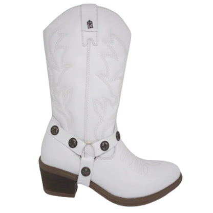 Vaquera Davina Piel Para Dama Cachorros 96390 Blanco Ab0701
