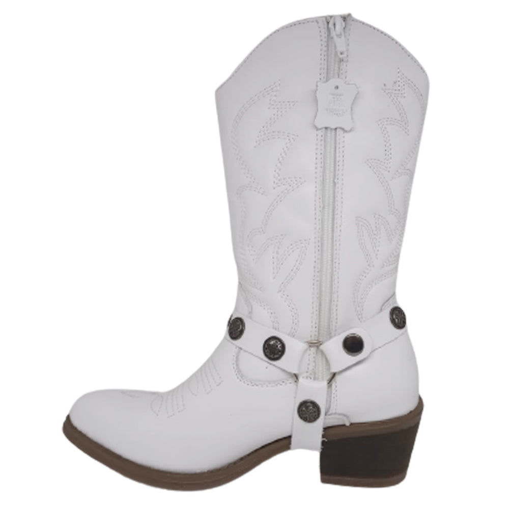Vaquera Davina Piel Para Dama Cachorros 96390 Blanco Ab0701
