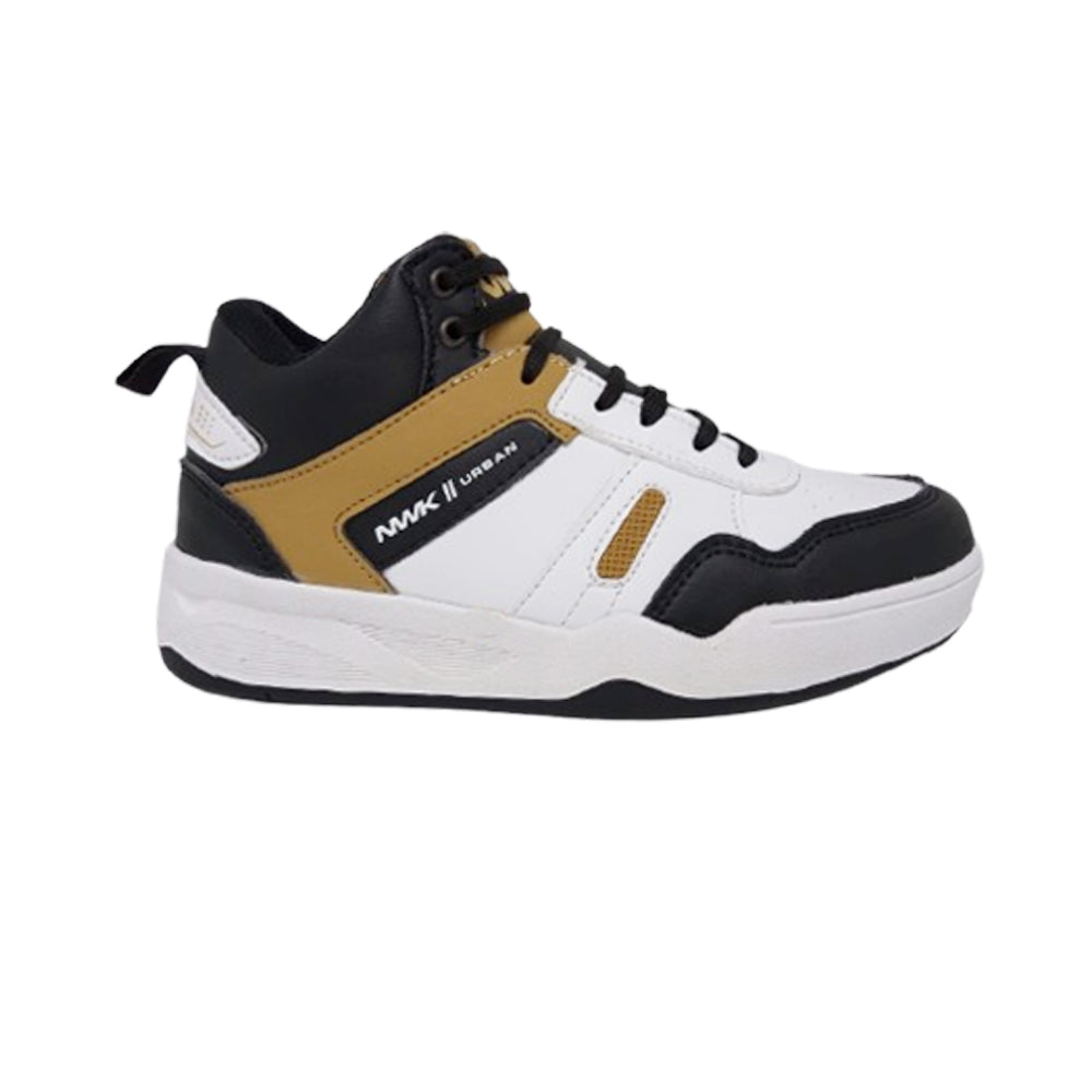 Tenis De Bota Para Niño Newk CJ02 Blanco Mostaza AB0701