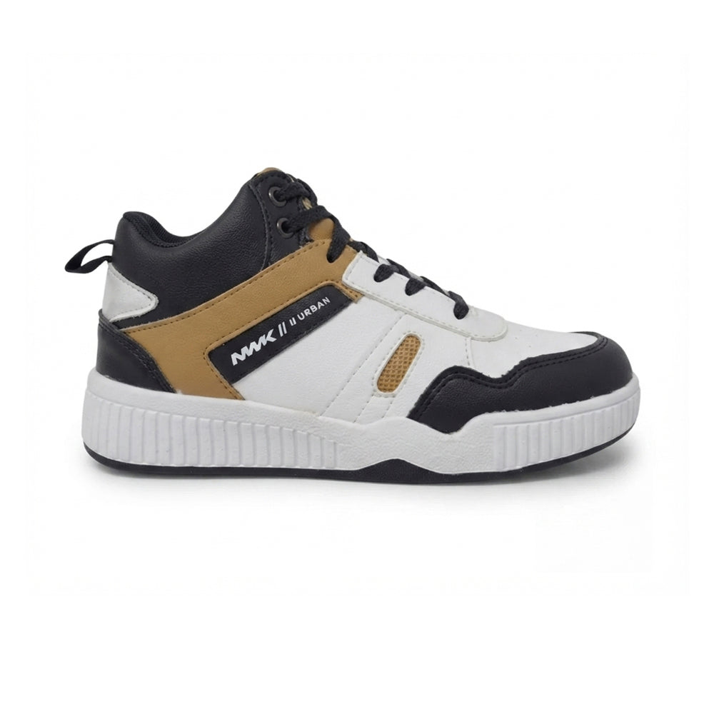 Tenis De Bota Para Niño Newk CJ02 Blanco Mostaza AB0701