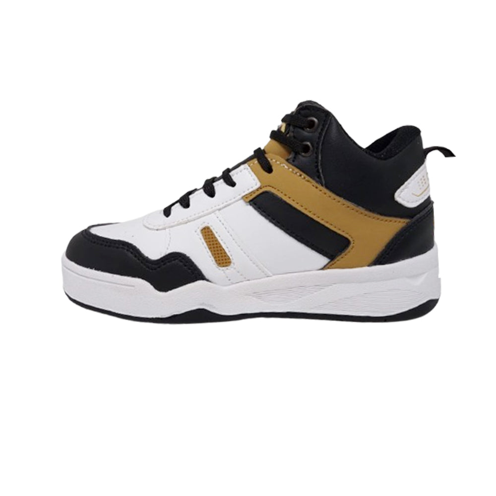 Tenis De Bota Para Niño Newk CJ02 Blanco Mostaza AB0701