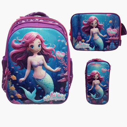 Mochila Combo Escolar Infantil "Be a Mermaid" X Gear Ab0701
