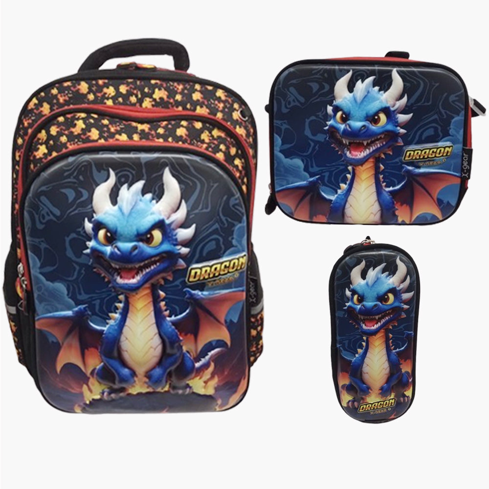 Mochila Combo Escolar Infantil "Dragon" X Gear Ab0701