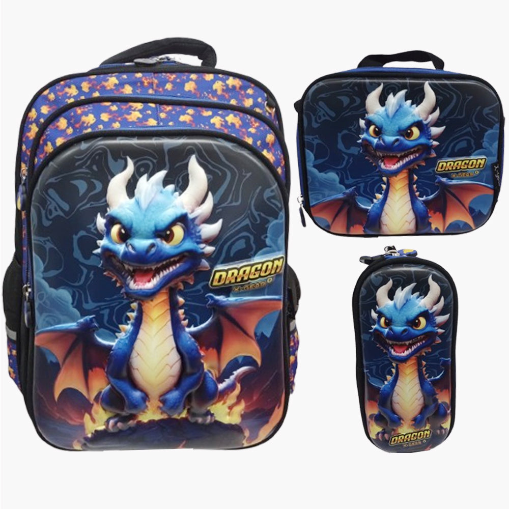 Mochila Combo Escolar Infantil "Dragon" X Gear Ab0701