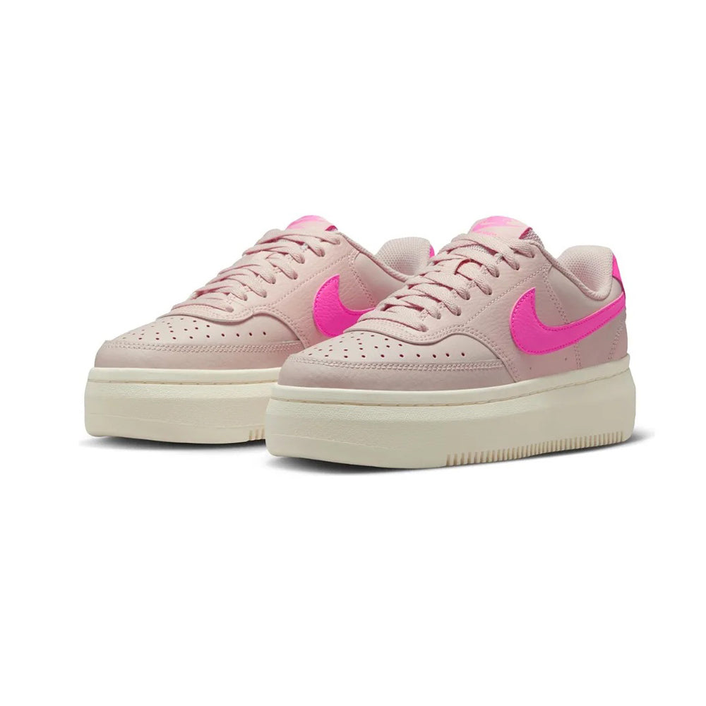Tenis De Plataforma Para Dama Nike Court Vision Alta Mauve Rosa Beige Ab001