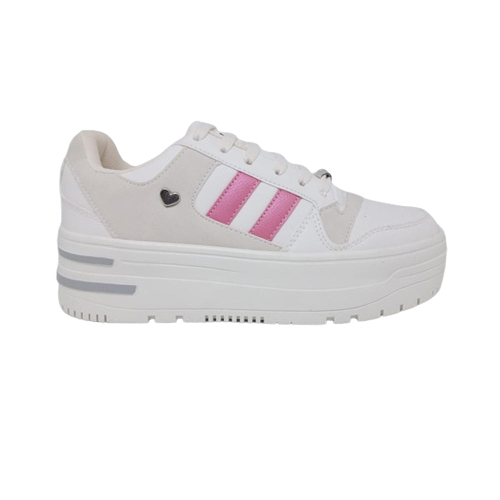 Tenis Casual Plataforma Para Dama Gosh Zille Marfil Rubor Ab0701